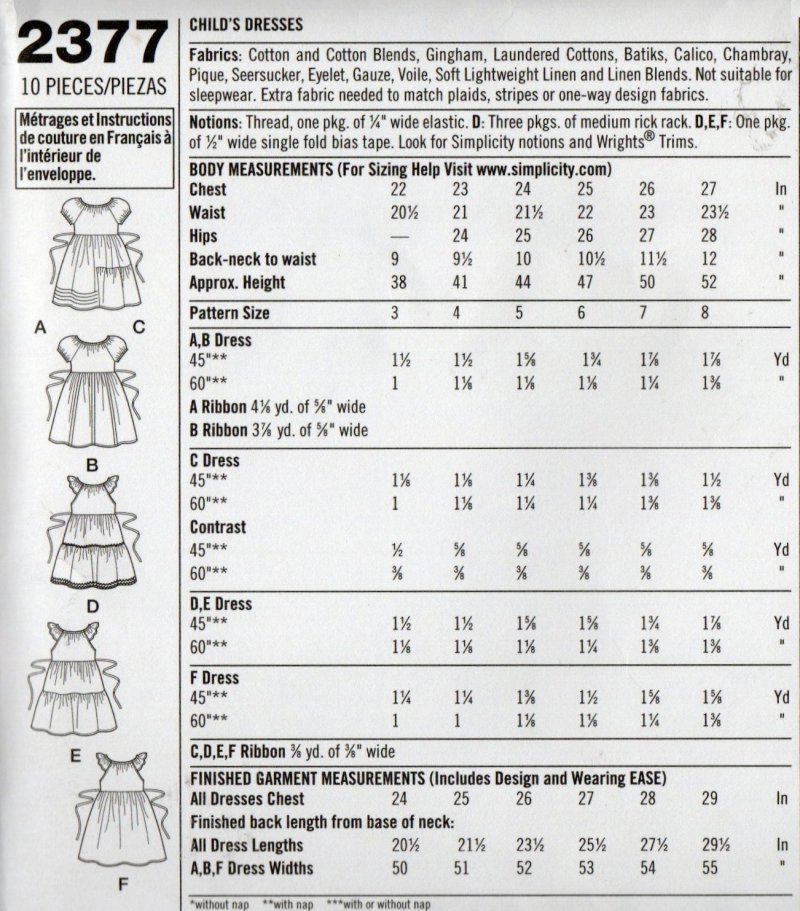Image 2 of Simplicity Girls Childs 3 4 5 6 7 8 Dresses Sundresses Puffy Sleeves Sleeveless