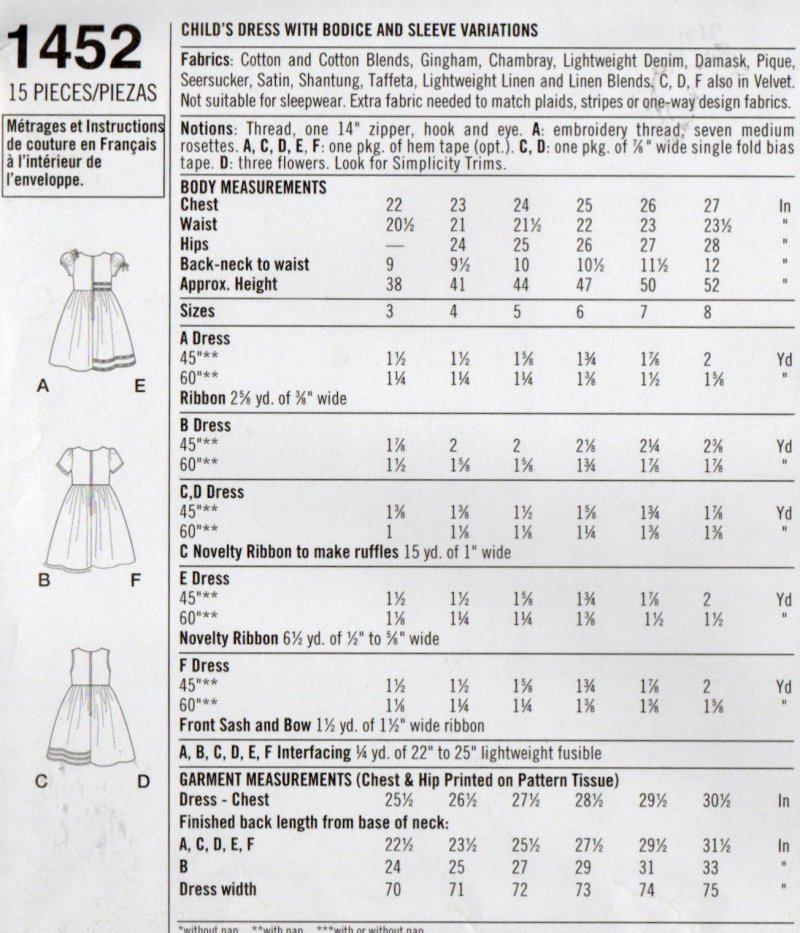 Image 4 of Simplicity Girls Childs 3 4 5 6 7 8 Dresses Sundresses Puffy Sleeves Sleeveless