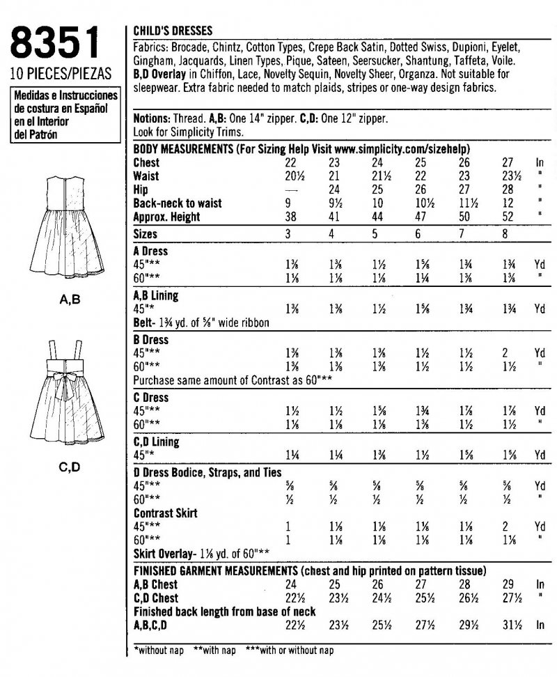 Image 6 of Simplicity Girls Childs 3 4 5 6 7 8 Dresses Sundresses Puffy Sleeves Sleeveless