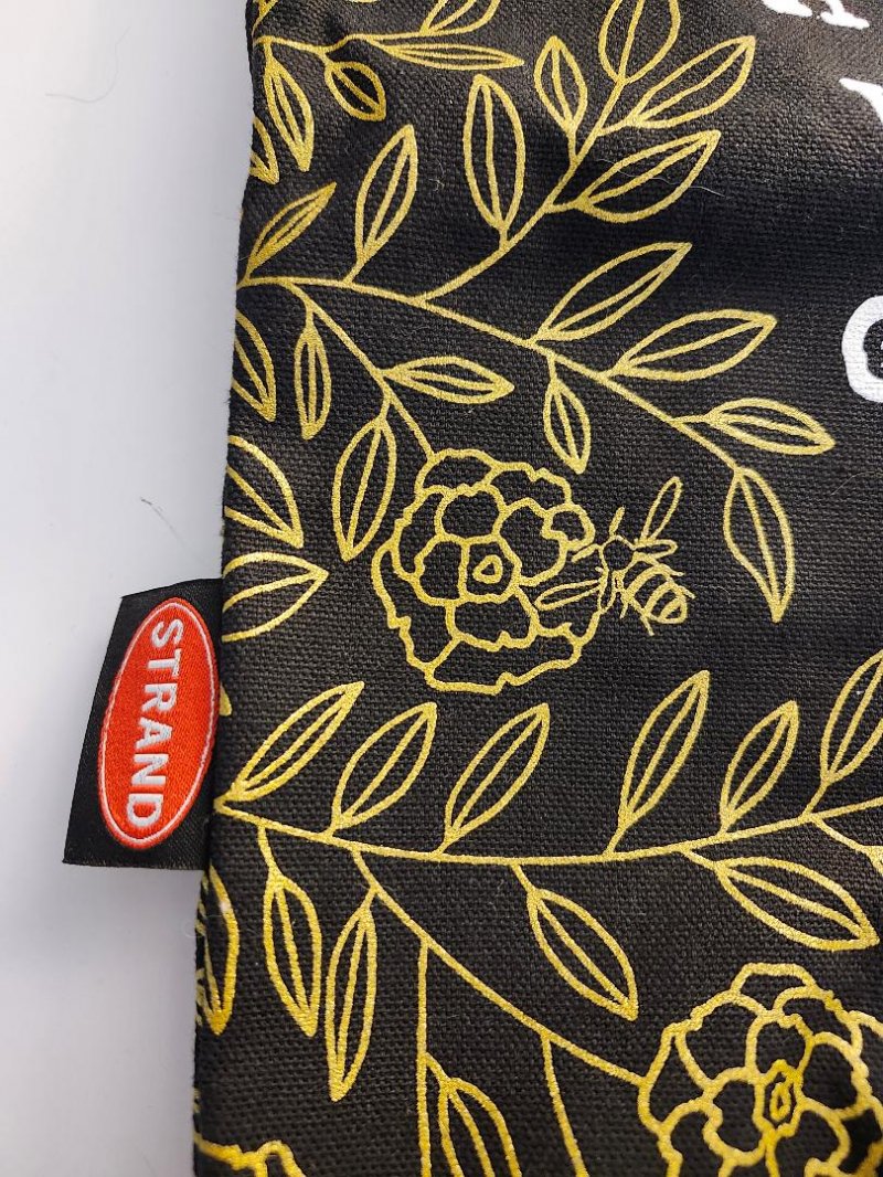Image 1 of Strand Tote Bag Black Gold Floral A Well Read Women Is a Dangerous Creature