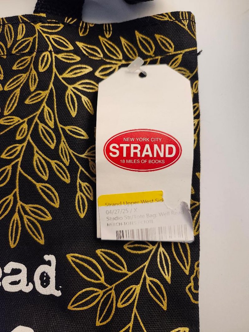 Image 2 of Strand Tote Bag Black Gold Floral A Well Read Women Is a Dangerous Creature