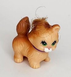 Kenner Littlest Pet Shop Cat Tan Pretend Play Toy w/ Hair and Wheels Head Turns