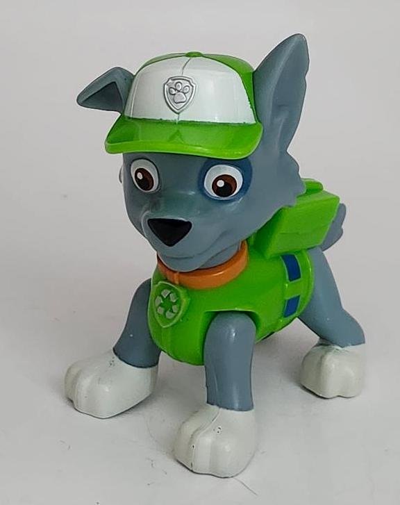 Paw Patrol Rocky Green Jointed Dog Pretend Play Nickelodeon Toy Figure