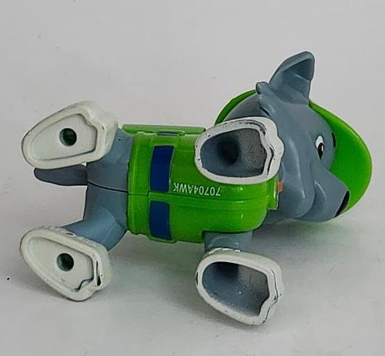 Image 2 of Paw Patrol Rocky Green Jointed Dog Pretend Play Nickelodeon Toy Figure