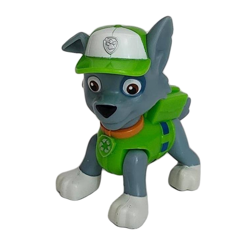 Paw Patrol Rocky Green Jointed Dog Pretend Play Nickelodeon Toy Figure