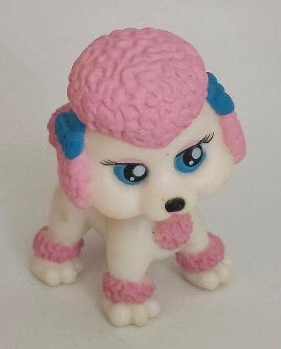 Image 1 of My Pet Pals Chic Boutique Pink Poodle Dog Figure Blue Eyes Accented w/ Blue Bows