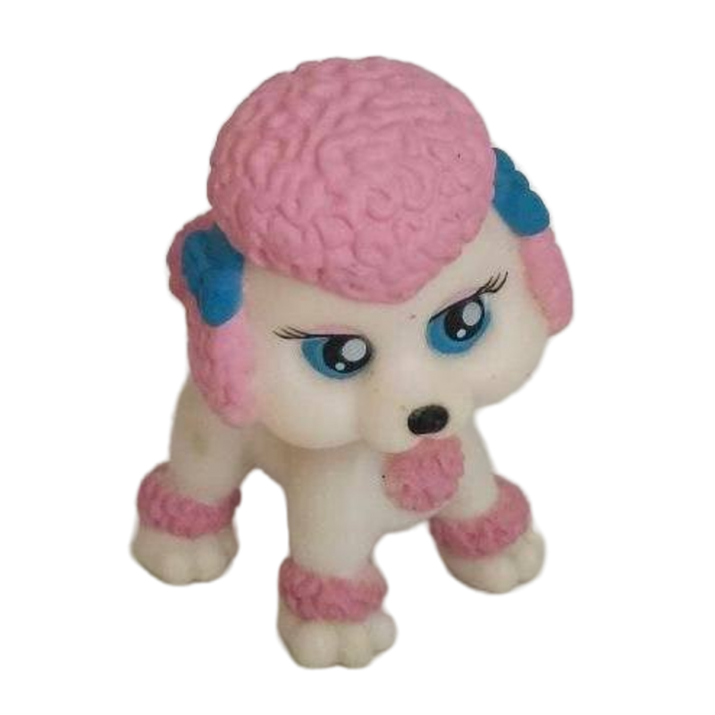 Image 0 of My Pet Pals Chic Boutique Pink Poodle Dog Figure Blue Eyes Accented w/ Blue Bows