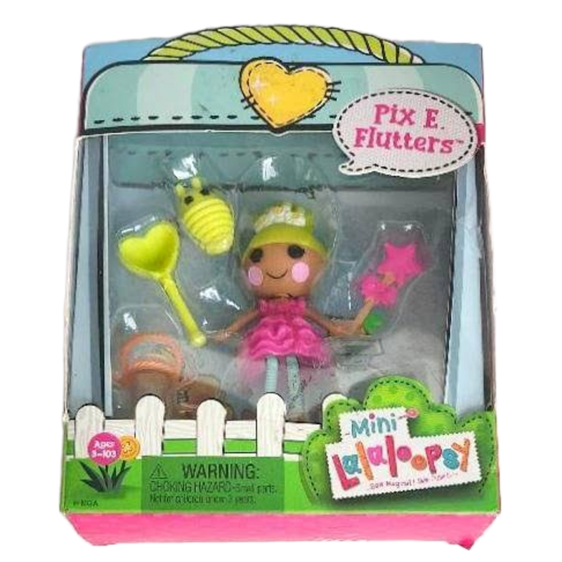 Mini Lalaloopsy Pix E Flutters 3 Doll Toy Figure w/ Honey Bee and Accessories