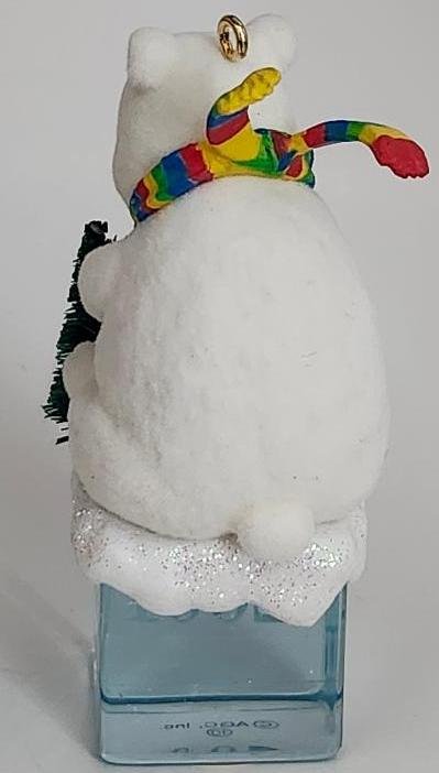 Image 4 of Carlton Cards Heirloom White Bear On Ice Christmas Ornament 10th in Series 2001