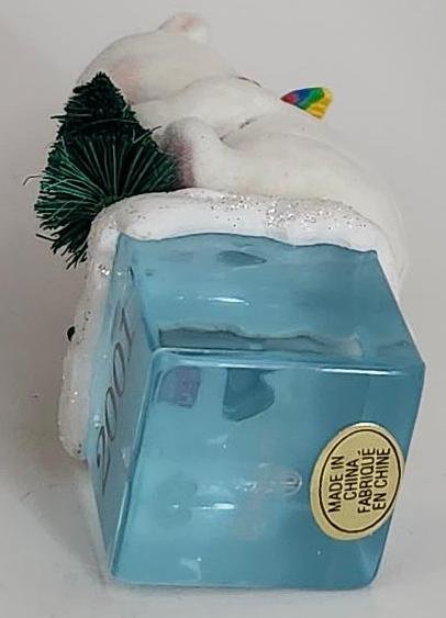 Image 6 of Carlton Cards Heirloom White Bear On Ice Christmas Ornament 10th in Series 2001