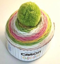 Yarnspirations Caron Cupcakes Pom Pom Strawberry Kiwi Pop 244 Yds 3 Oz