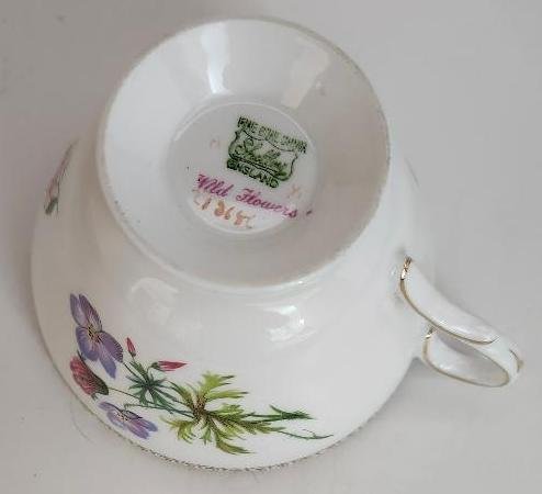 Image 2 of Wild Flowers Teacup Shelley Bone China Cup Made In England 1946 - 1966 Vintage