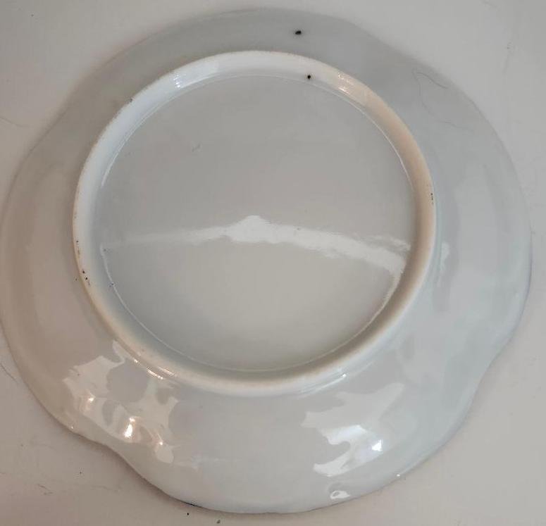 Image 3 of Vintage Saucer Patterned with Pink Blue Flowers Heavy Gold Trim Accent