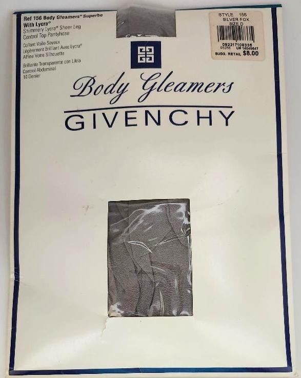 Givenchy Body Gleamers Womens Pantyhose Size D In Silver Fox Sheer Sandal Toe