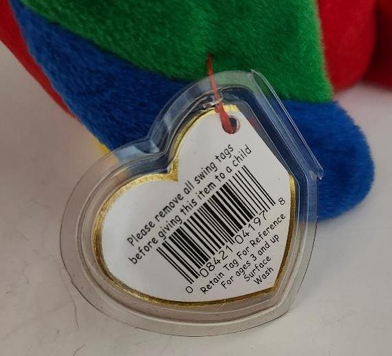 Image 3 of Ty Beanie Baby Parrot Tropical Bird Called Jabber Small Errors 1997 1998