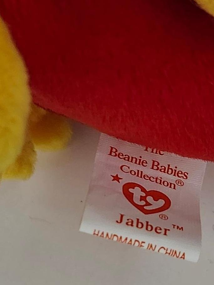 Image 4 of Ty Beanie Baby Parrot Tropical Bird Called Jabber Small Errors 1997 1998