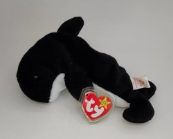 TY Beanie Baby Original Black Waves Mammal 1996 Vintage Toy