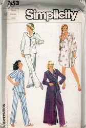 Simplicity Womens Sewing Pattern 7653 Robe Pajama Outfits PJ Jammies Large L Vtg
