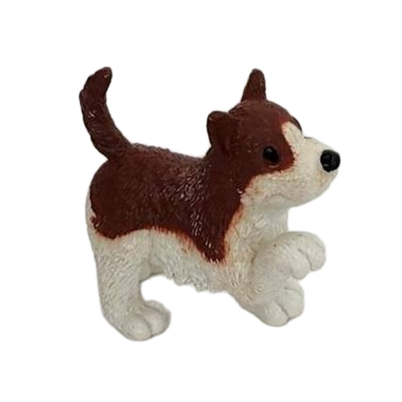Safari Border Collie Pretend Play Toy Figurine Brown and White Dog Doggie