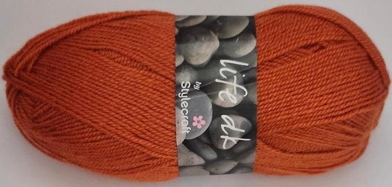 Image 1 of Life DK Stylecraft Copper Yarn Orange Crafting Yarn Wool Acrylic 326 Yards 2312