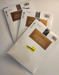 Hanes Absolutely Ultra Sheer Pantyhose Lot 3 Style 707 Sz F Barely Black There