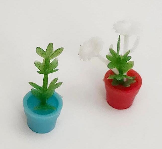 Image 1 of The Littles Pretend Toy Planters Plants Dollhouse Miniature Accessories Vintage