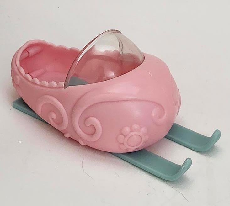 Image 1 of Littlest Pet Shop Pretend Play Toy Accessory Pink Snow Mobile Clear Windshield