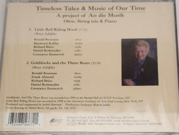 Image 1 of Timeless Tales & Muisic of Our Time Dr. Ruth Westheimer Bruce Adolphe CD