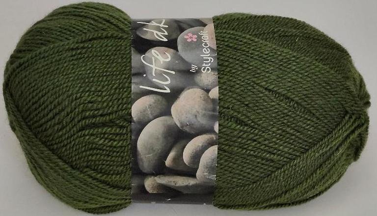 Image 1 of Life DK by Stylecraft Olive Yarn Green Crafting Yarn Wool Acrylic 326 Yards 2302