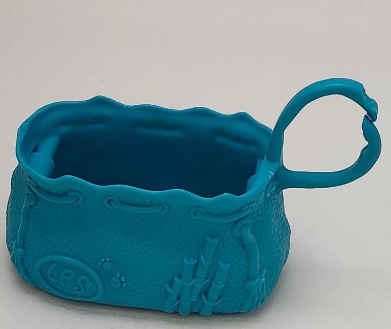 Image 1 of Littlest Pet Shop Vintage Blue Basket Carrier w/ Handle Pretend Play LPS Toy