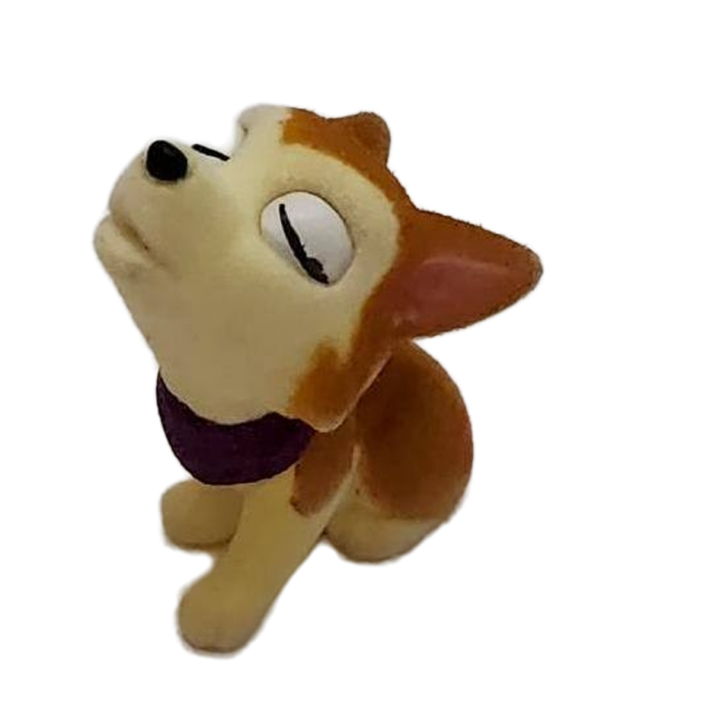 Brown Tan Flocked Puppy In My Pocket Toy Eyes Closed Vintage Howling Corgi