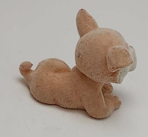 Image 2 of Sitting Peachy Pink Flocked Puppy In My Pocket Toy Puppy Dog Accented w/ Gray