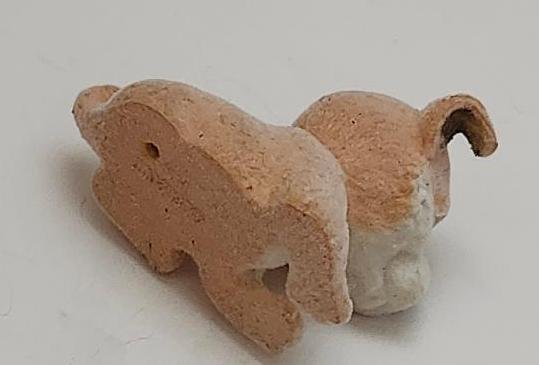 Image 3 of Sitting Peachy Pink Flocked Puppy In My Pocket Toy Puppy Dog Accented w/ Gray