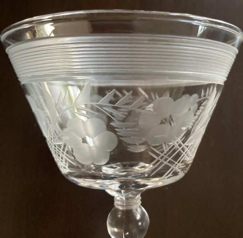Image 3 of Vintage 50s Set of 4 Libbey Rock Sharpe Champagne Sherbert Glasses In Caprice