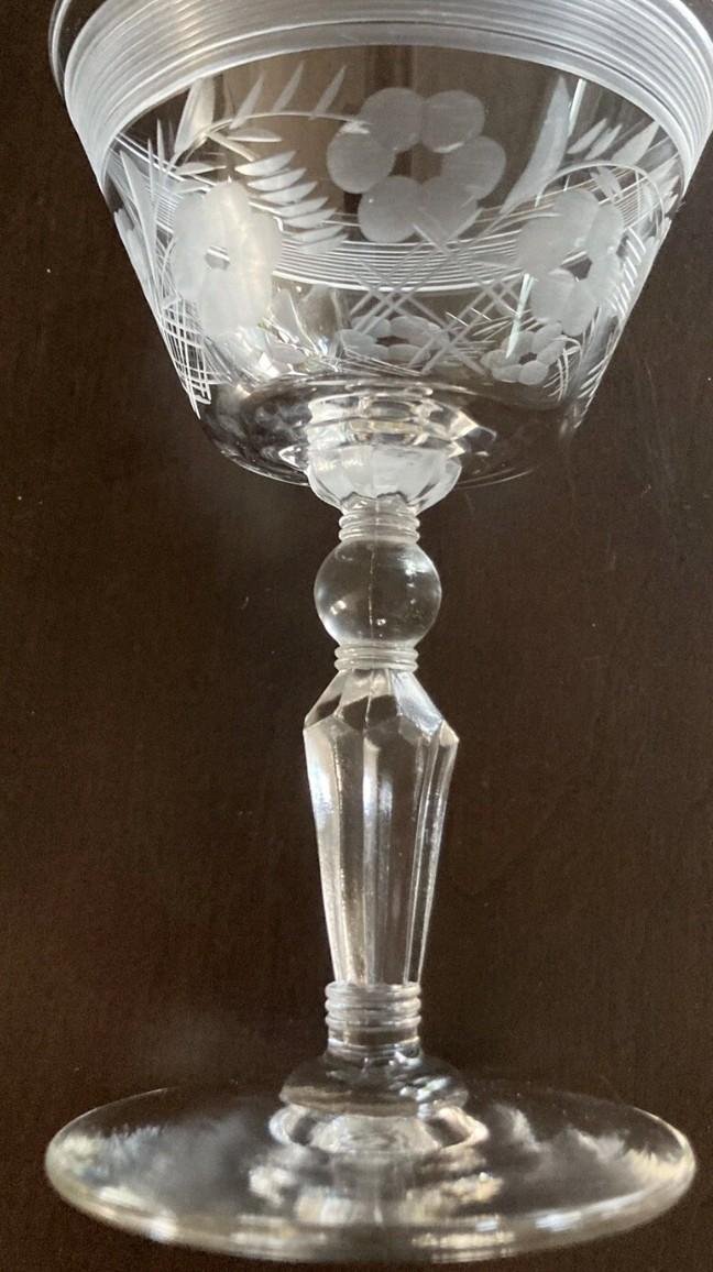 Image 2 of Vintage 50s Set of 4 Libbey Rock Sharpe Champagne Sherbert Glasses In Caprice