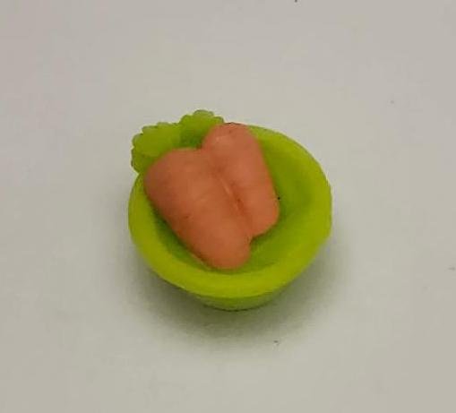 Image 1 of Littlest Pet Shop Pretend Play Toy Carrots in a Lime Green Bowl by Kenner