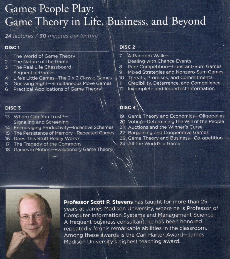 Image 1 of The Great Courses DVD w/ Booklet Games People Play Game Theory in Life Business