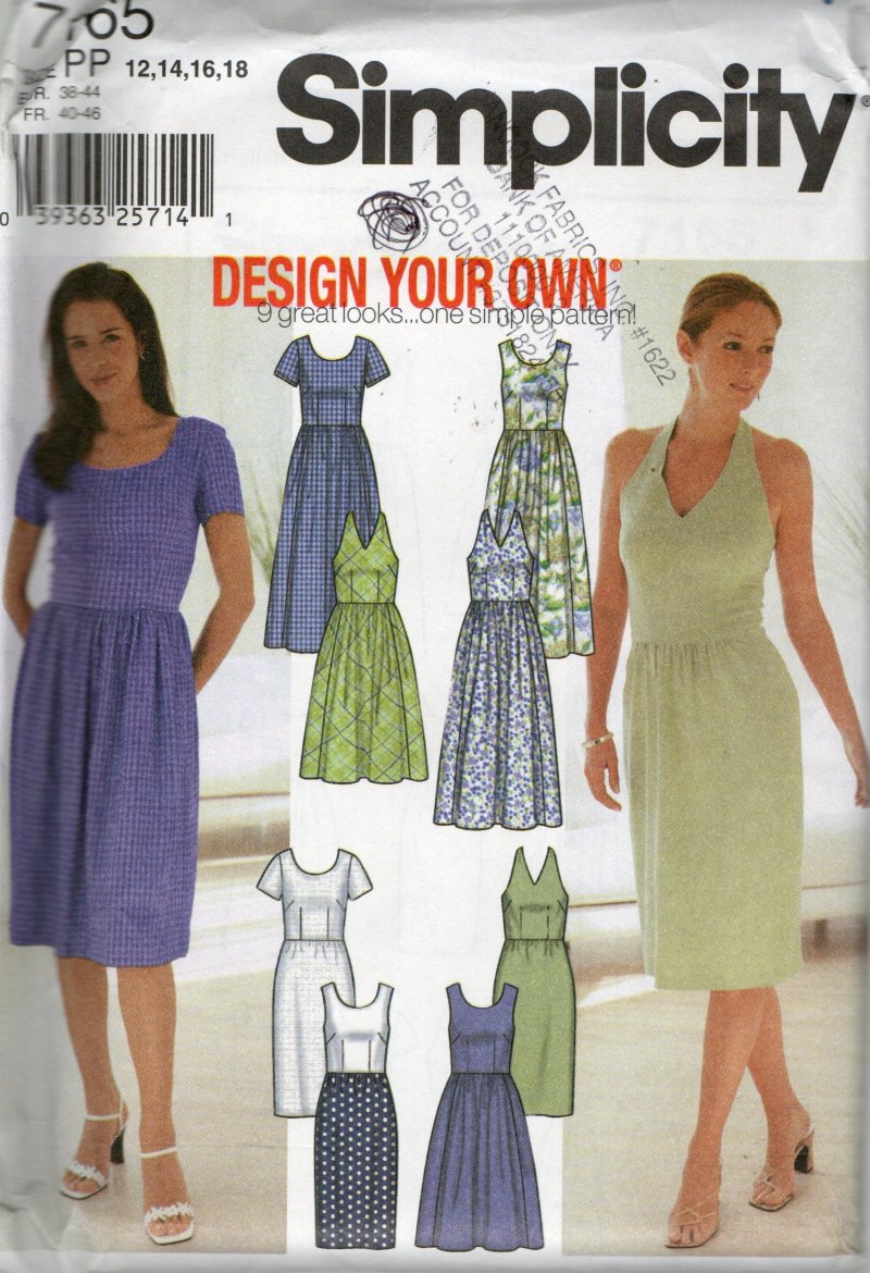 Image 0 of Simplicity Sewing Pattern for Womens Dresses Full Skirt Misses & Petite 7165