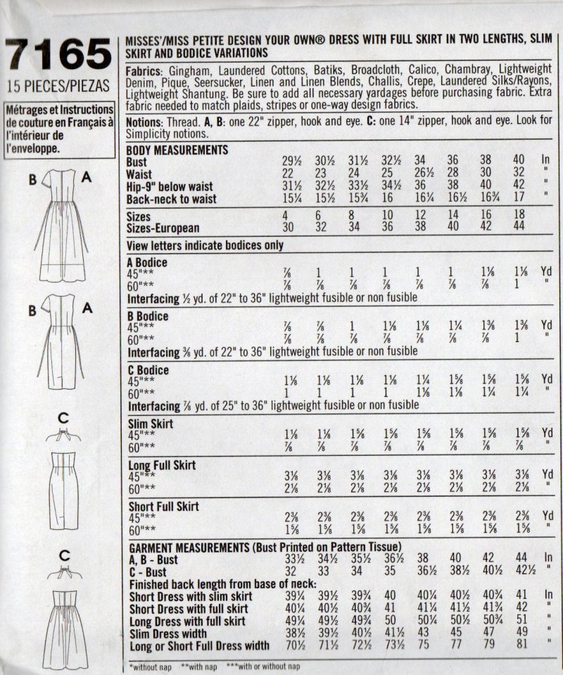 Image 1 of Simplicity Sewing Pattern for Womens Dresses Full Skirt Misses & Petite 7165