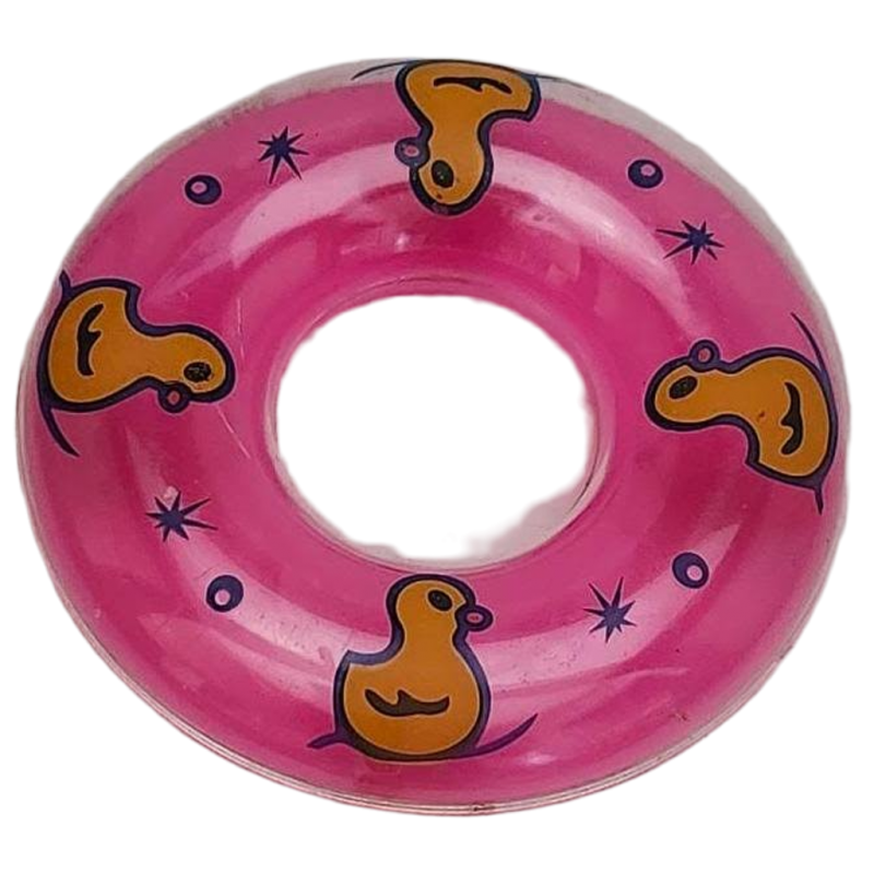 Pretend Play Toy Mini Doll Life Ring Tube Pink Yellow Duckies Ducks Mini Float