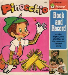 Vintage Classic Pinocchio Book and 45 Speed Record by Peter Pan Records 1946
