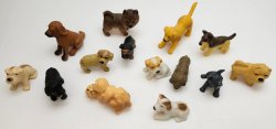 Miniature Rubber Puppies Dogs Lot Play Figure Toys 1 Momma Her Pup Pretend Toys