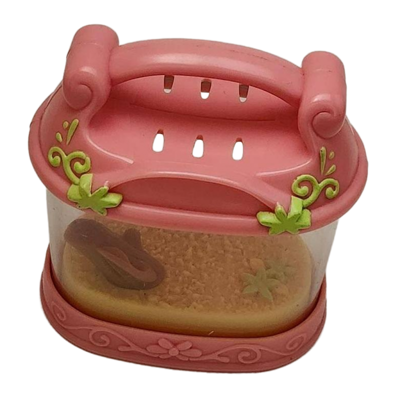Image 0 of Littlest Pet Shop Iguana Pet Transportable Portable Pet Cage Pink LPS Toy