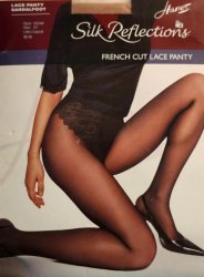 Womens Hanes French Cut Lace Panty Pantyhose Sandalfoot Little Color EF 0G092