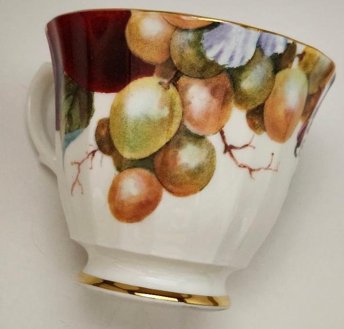 Image 2 of Teacup & Saucer Fruit Floral Wood Anemone Pattern by Duchess England Bone China