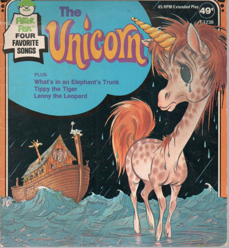The Unicorn Childrens Vintage 45 RPM Extended Play Record Tippy the Tiger