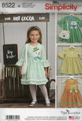 Girls Dresses Purse Sewing Pattern 8522 Simplicity Embellished Applique Sz 3 - 8