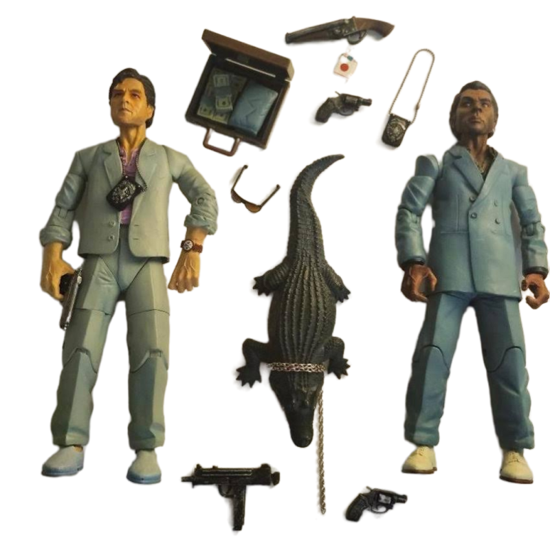 Miami Vice Action Figure Sonny Crockett Ricardo Rico Tubbs Mezco Blue Suit