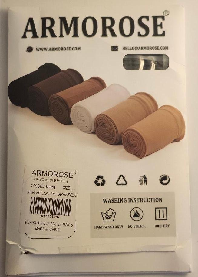 Image 1 of Armorose Womens Tights Ultra Strong Semi Opaque Dark Mocha Size L Semi Sheer