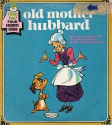 Childrens Vintage Record Old Mother Hubbard 45 RPM Extended Play by Peter Pan